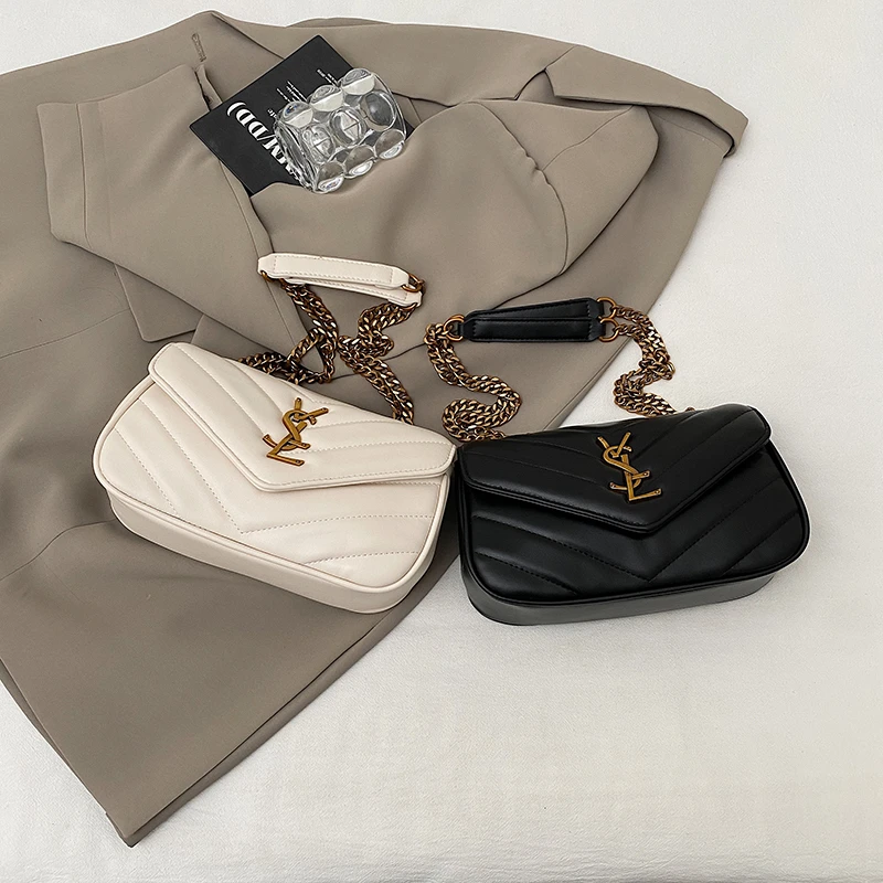 Классическая дизайнерская сумка через плечо из искусственной кожи с ремешком-цепочкой, модная женская сумка через плечо на молнии, повседневная дорожная женская сумка