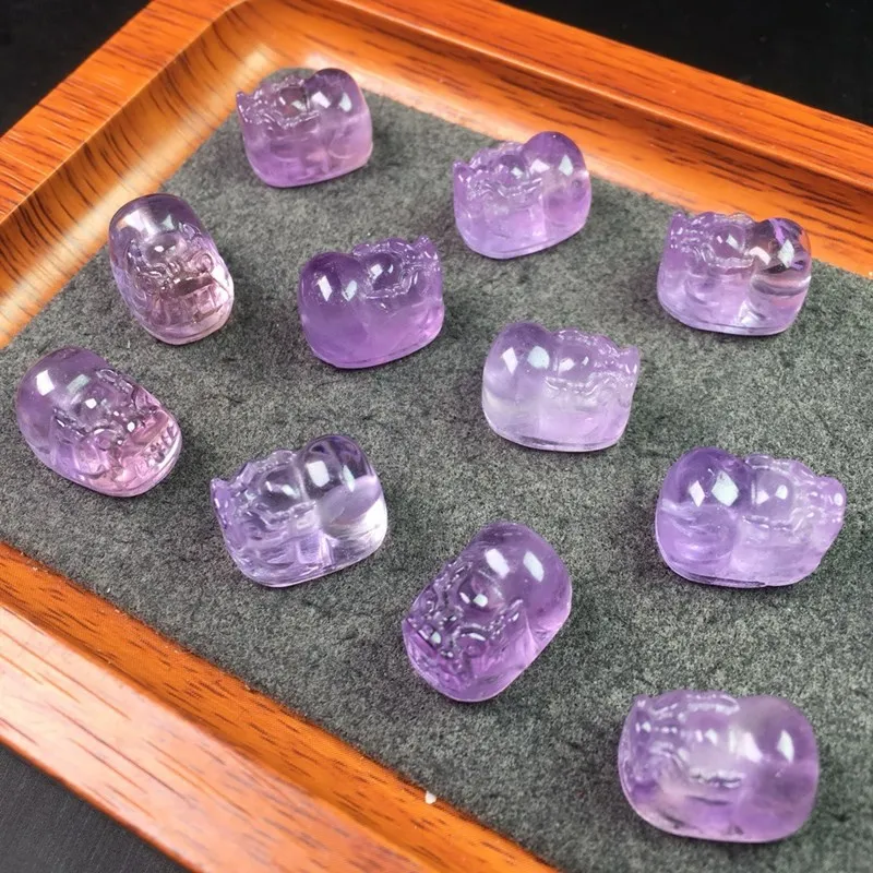 1piece lavender Amethyst rose quartz carved brave troops 10*14mm full hole  Wholesale for DIY  jewelry necklace  LOOSE BEADS