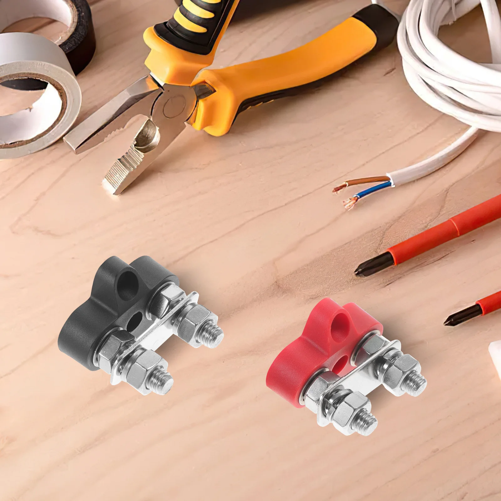 

2Pcs Power Junction Block Stainless Steel Studs for Vehicle Modification Terminal Block Terminal Bus Bar Bus Bar