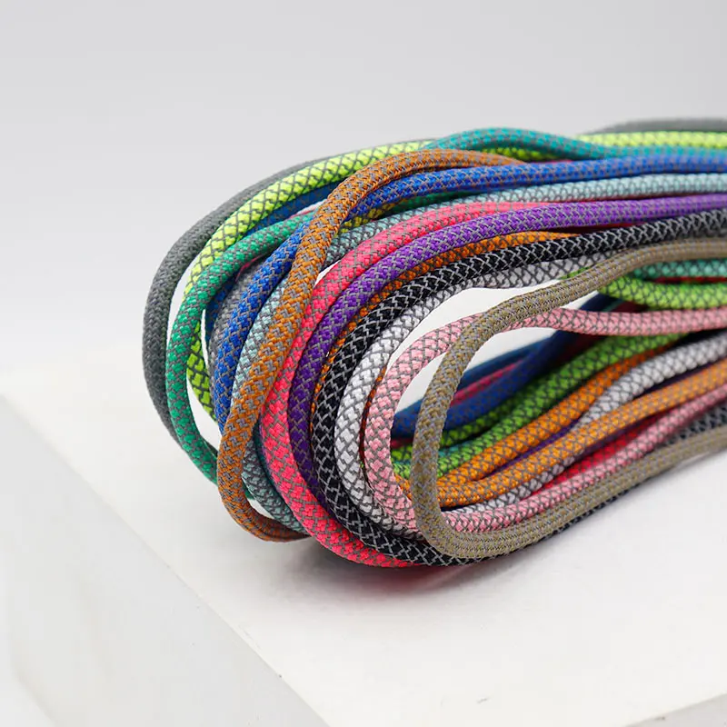 Coolstring Selected Children Size Lacet 4.5MM Light Reflective Rope shoelaces for Kid's Fashion Boots Laces Shoe Accessory