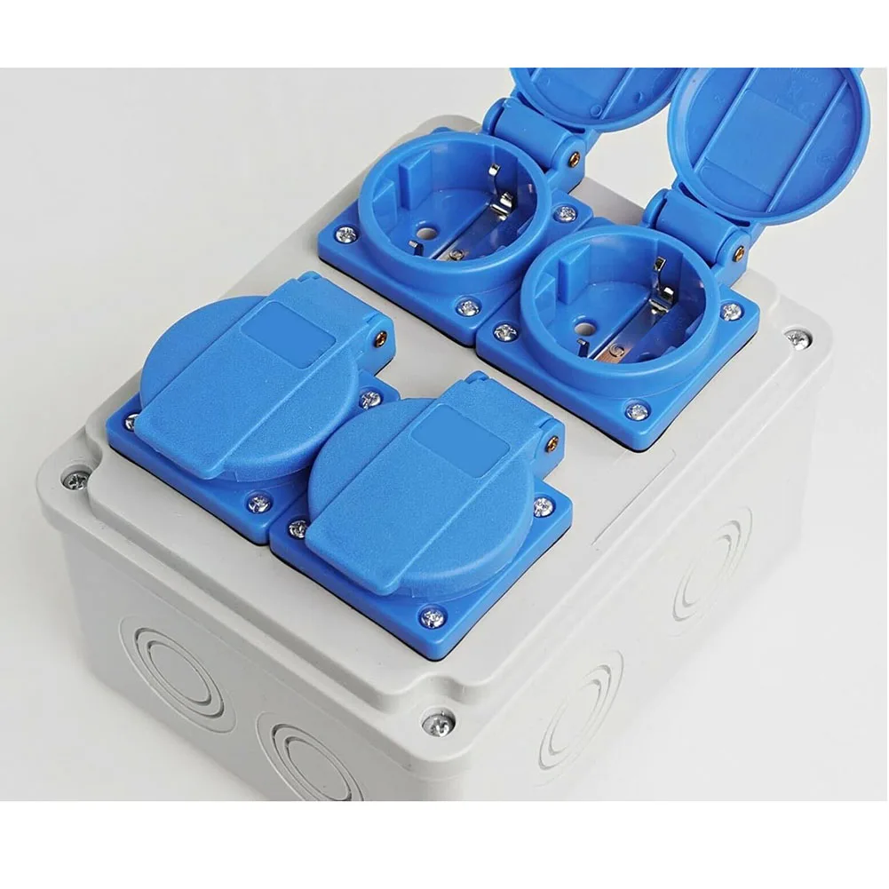 مواقع البناء 150*120*80 مللي متر IP44 مقبس الطاقة صندوق توزيع الطاقة الصناعية مقبس مقاوم للماء 4X230 فولت المقبس