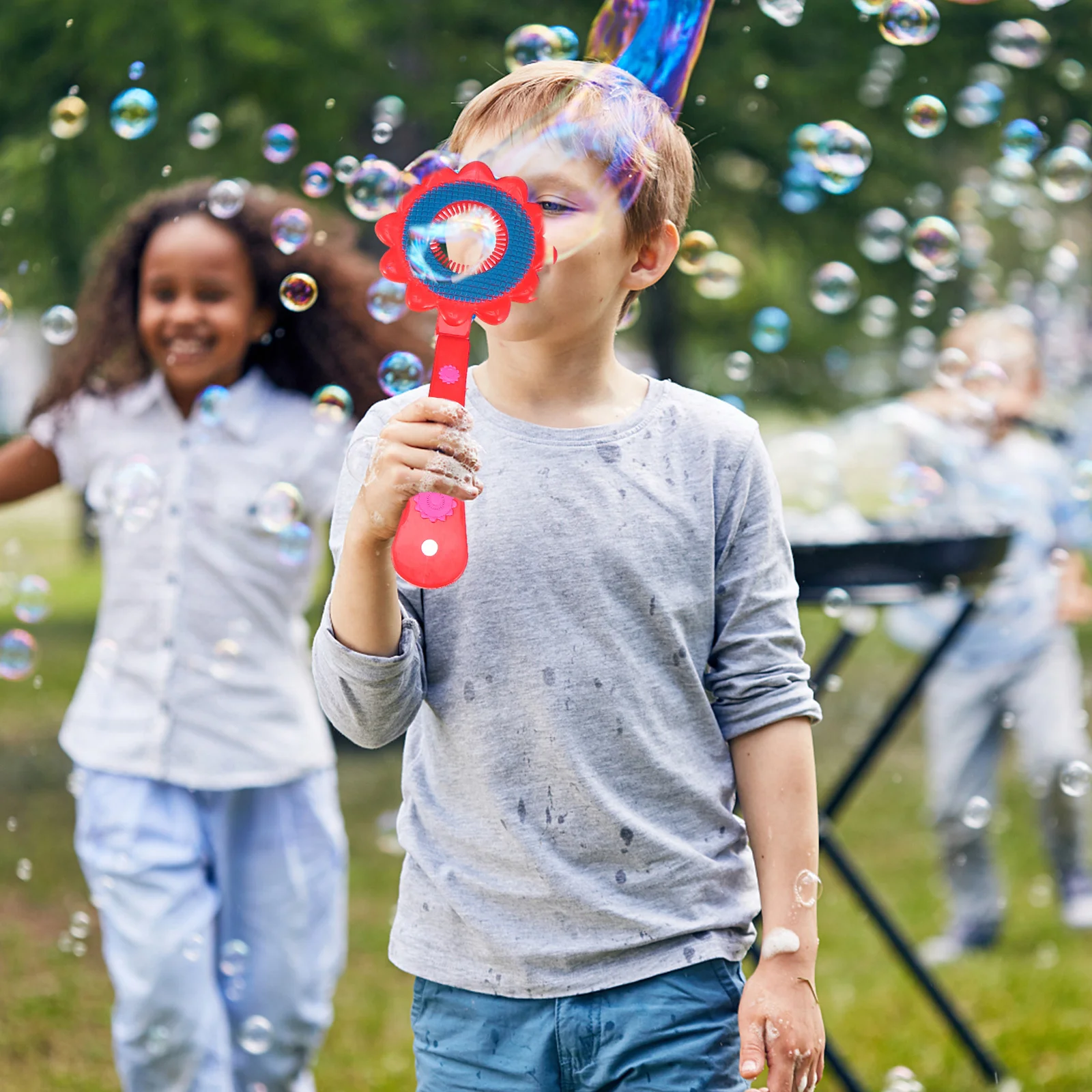 3Sets Colorful Bubble Maker Set Safe Material Generate Multiple Bubbles Rainbow Effect Kids Interactive Play Backyard Beach