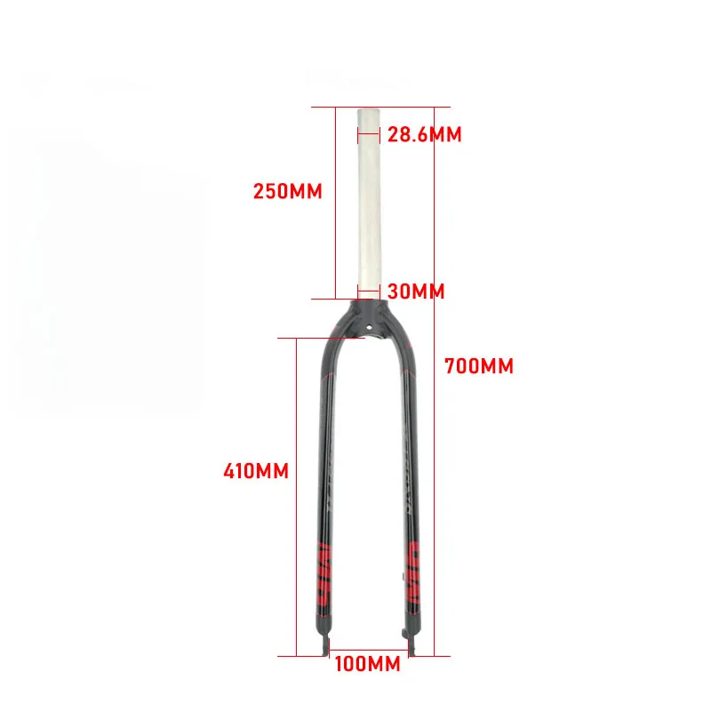 HASSNS MTB-Gabel, starre Fahrradgabel, 26/27,5/29 Zoll, Aluminiumlegierung, Mountainbike-Gabel, gerades Rohr, V-Bremse, MTB-Hartgabel – Detail 15