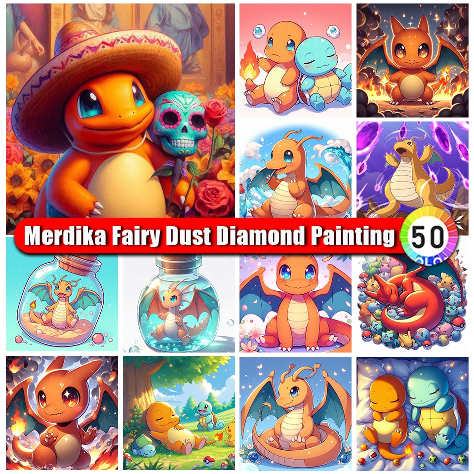 

Fairy Dust Diamond Painting Pokémon Dragon Animal Mosaic Full Kits 5d Diamond Embroidery Cross Stitch Home Decor Needlework Gift