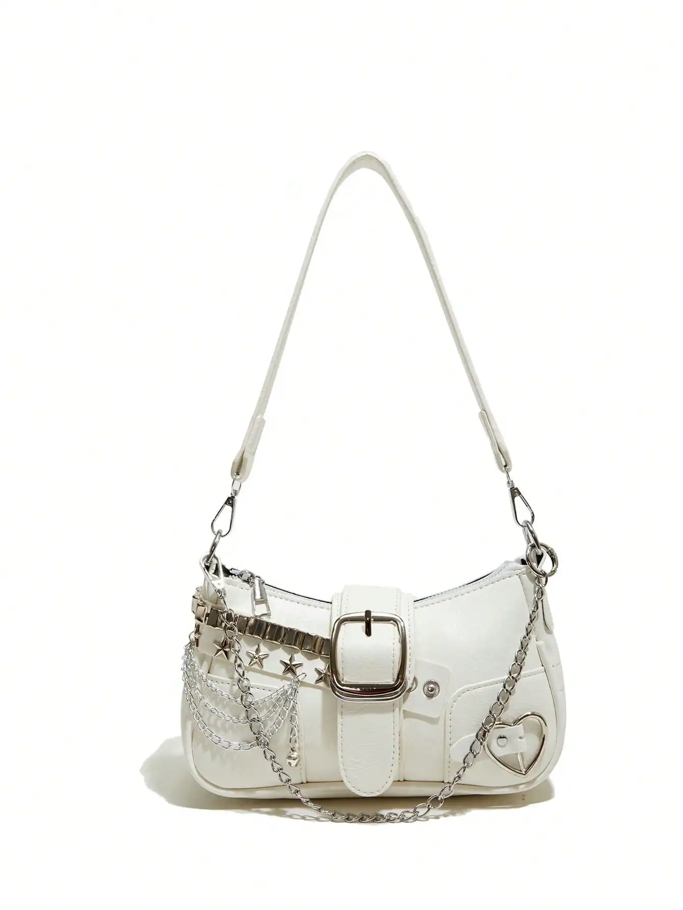 

Kawaii New Sexy Women Crossbody Bag With Chain Decor, Punk Motorcycle Ladies Crossbody Bag, Dark Cute Girl Handbag