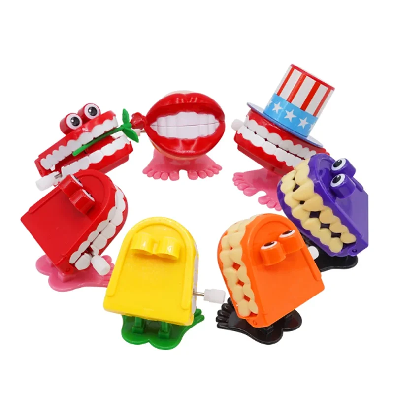 Dental Toys Novelty Dentures Clockwork Fun Toy Teeth Clockwork Beating On The Chain Toys Dentistry Children Gifts