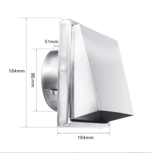 Wall Air Vent Outlet 304 Stainless Steel Metal Cover Exhaust Grille 125mm/150mm Adjustable Air Valve For Bathroom Kitchen Office