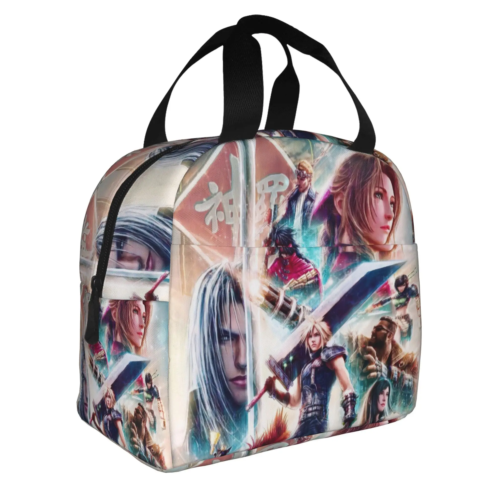 

Game Final Fantasy Japan Fantasy Video Insulated Lunch Bag for Work School Waterproof Cooler Thermal Bento Box Women Men