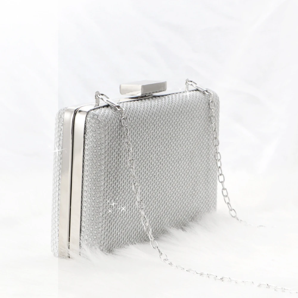 1pc retro dinner bag simple chain shoulder banquet bag shiny temperament bridesmaid clutch