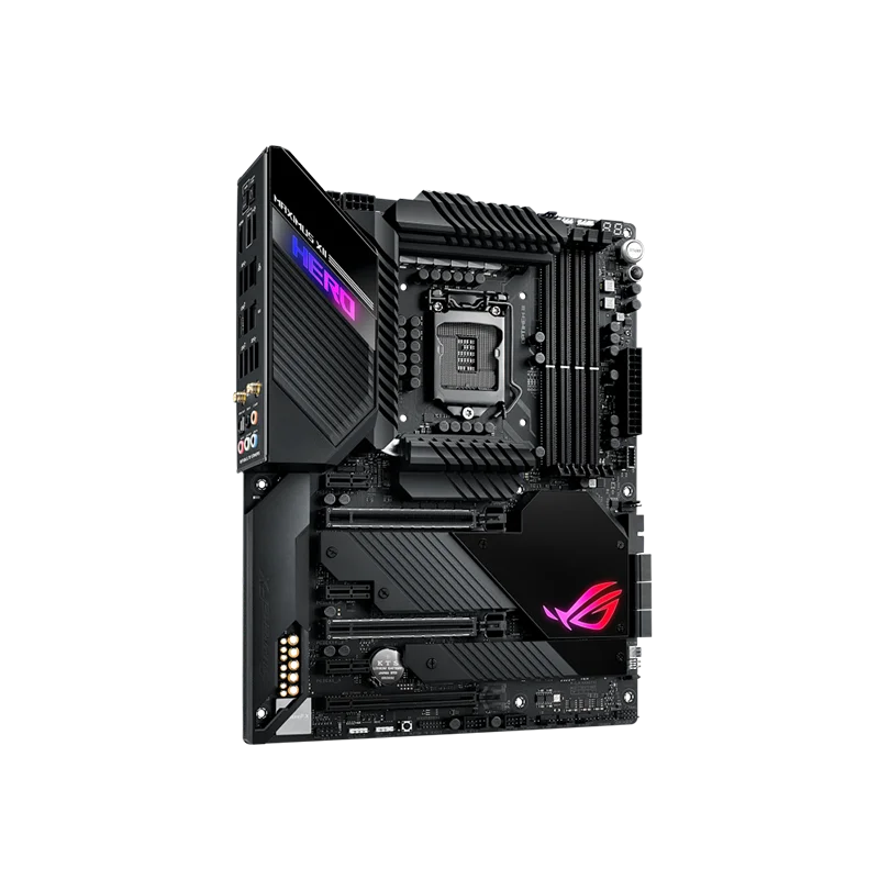 ASUS MAXIMUS Xii HERO Intel Z490 LGA 1200  4×DDR4 DIMM 128GB PCI-E 3.0 10th Generation Core Motherboard view 3
