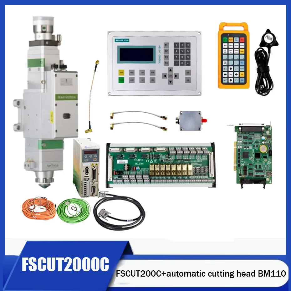 Laser cutting machine controller fiber optic Baichu system FSCUT200C+Raytools BM110 automatic laser cutting head