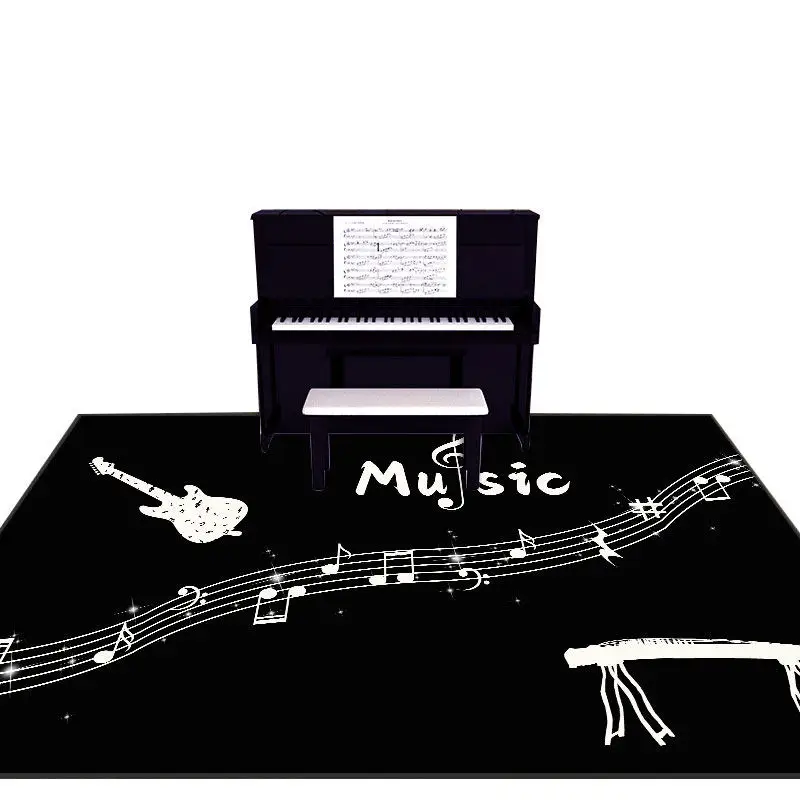 Piano Carpet Music Electronic Drum Musical Instrument Floor Mat Study Living Room Foot Mat Drum Shelf Soundproof Non-slip