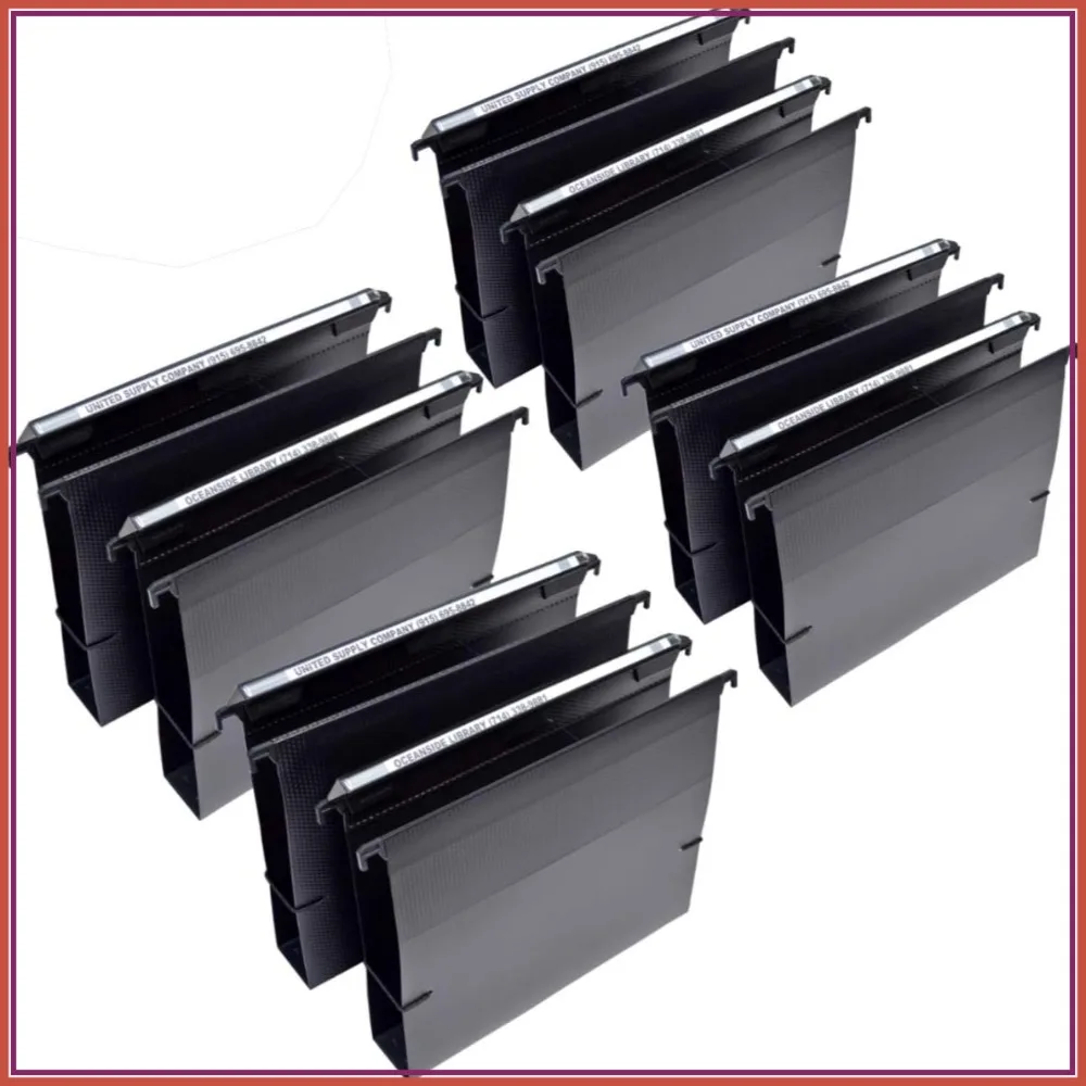 

Hanging File Folders, 2" Box-Bottom, Letter Size, Bungee Security Cord, Set of 8