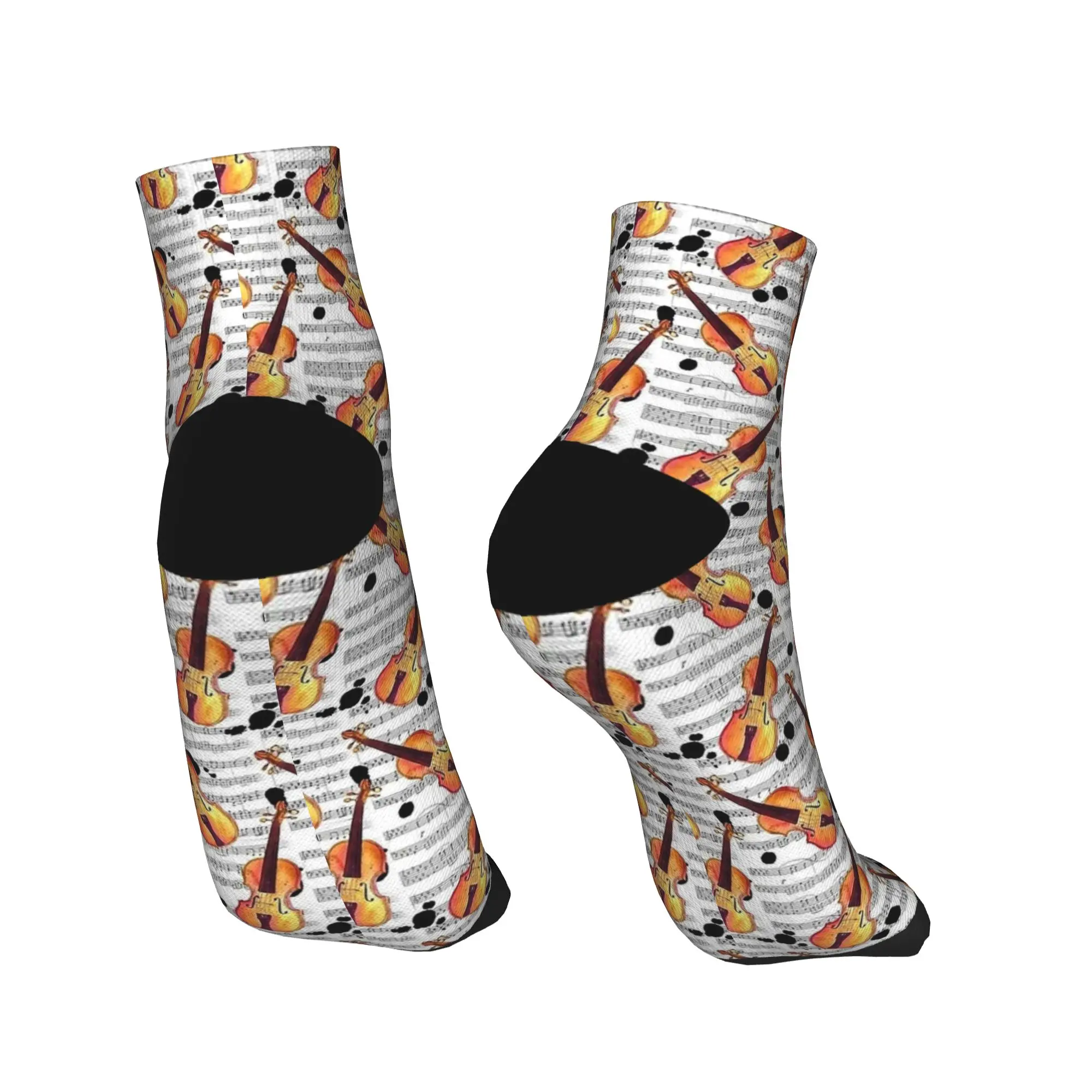 الغيتار الرجعية الكمان الموسيقى الفن الكاحل الجوارب مخصص أنيقة الجوارب غير رسمية الخريف المضادة للانزلاق تسلق تنفس جورب للزوجين