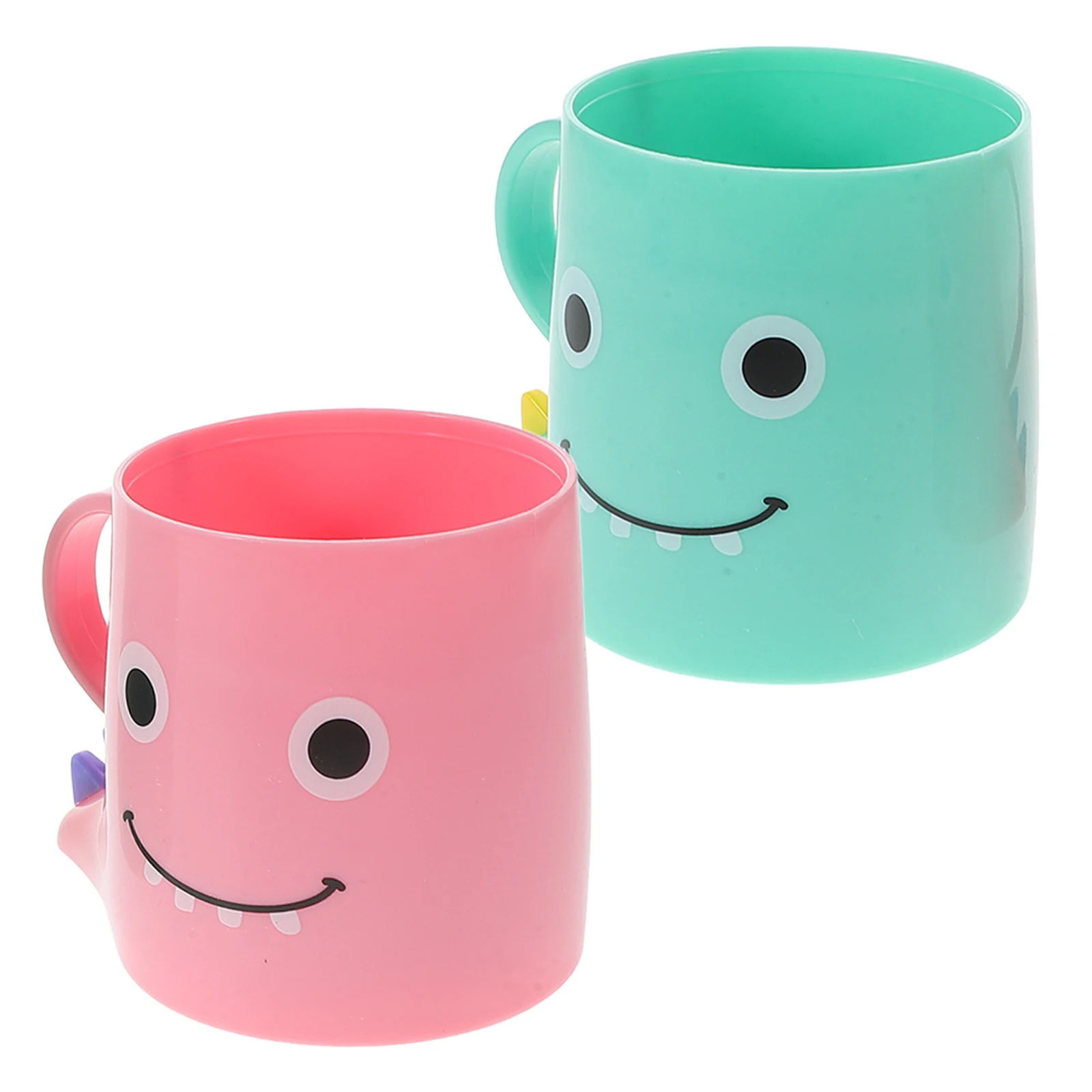 

2 pcs Kids Cartoon Mouthwash Cup Dinosaur Design PP Material Easy Clean Black Student Bath Cups Toothbrush Holder Plastic