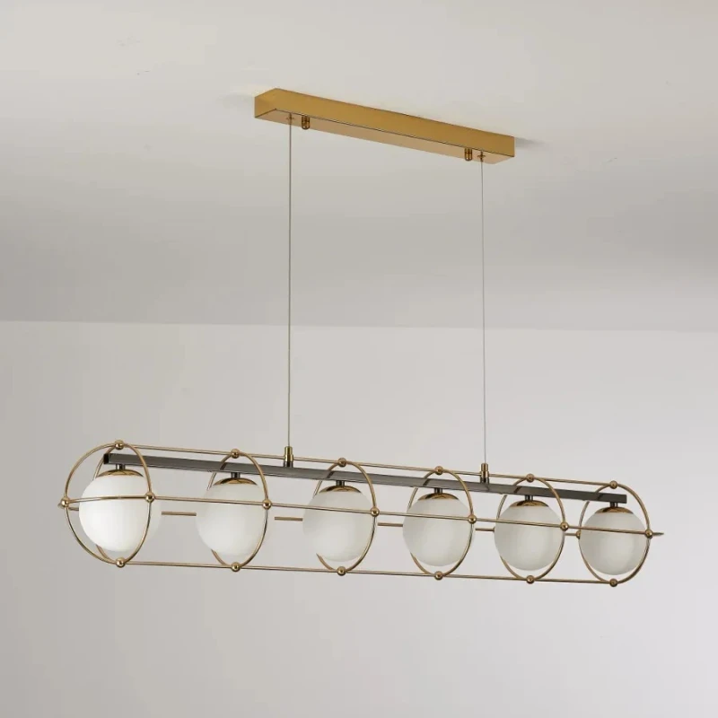 SANDYHA Creative LED Pendant Lights Modern Minimalist Glass Ball Chandelier for Stylish Living Room and Dining Table Lighting