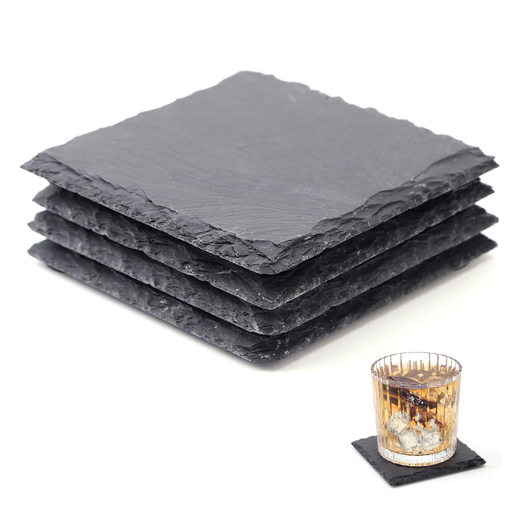 

Rocks Coasters Square Cup Cushion Dining Table Protector Pad Heat Resistant Cup Mat Coffee Tea Hot Drink Mug Glasses Coaster