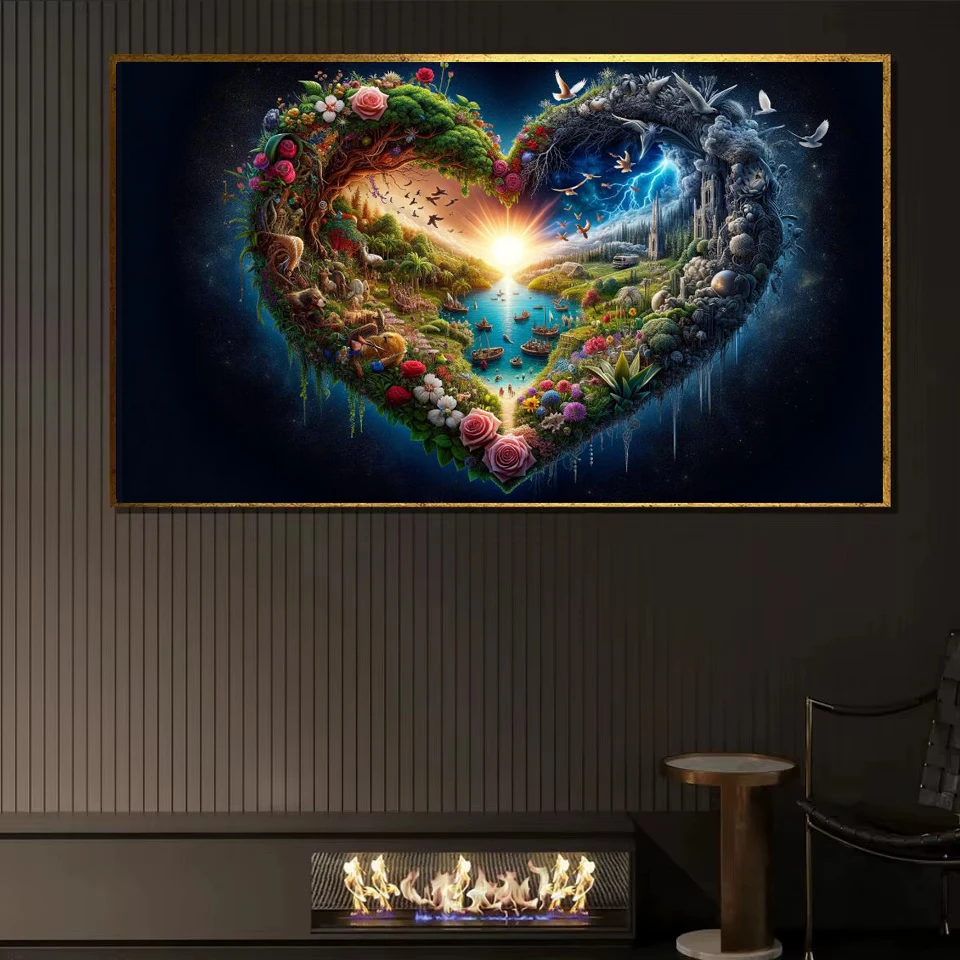 

Fantasy World,Hearts,Flowers DIY Diamond Painting Kits Sunset Diamond Art Mosaic For Home Decor