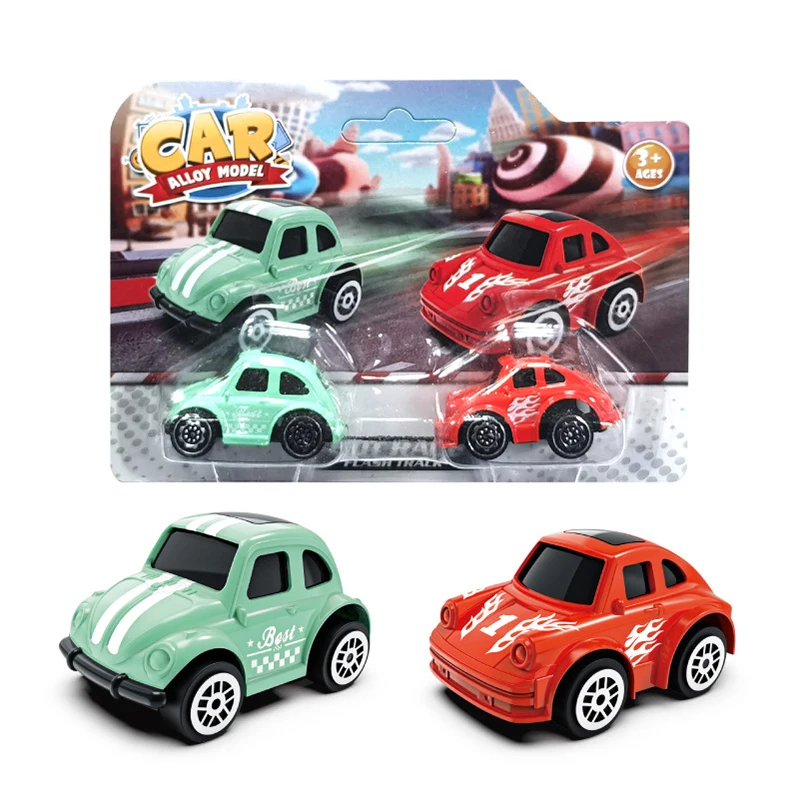 Set di mini auto da corsa per auto sportive scorrevoli pull-back per bambini in confezione da due pezzi