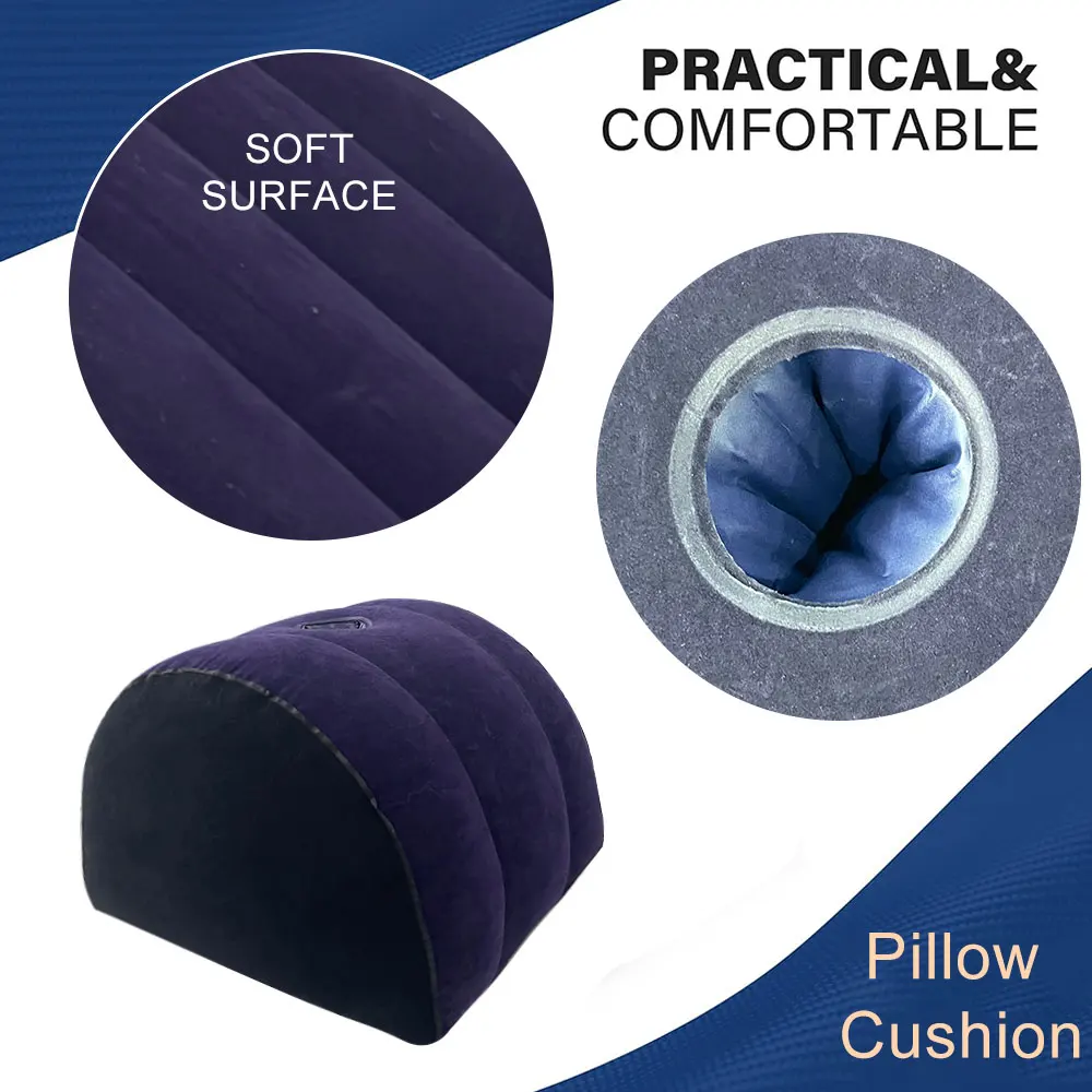 1pc Inflatable Half-Circle Pillow Suitable for Leg Back Support Flocking Surface Comfortable Pillow