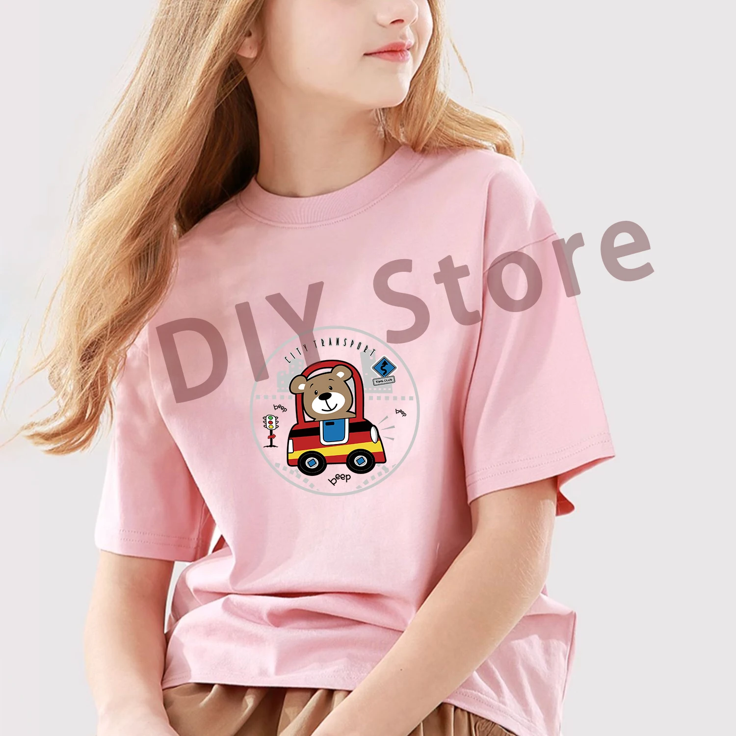 15cm Fun and Cute Teddy Bear Toy Car Ironing Heat Transfer Printing Stickers DTF Vinyl Stickers Washable T-shirt Stickers DIY