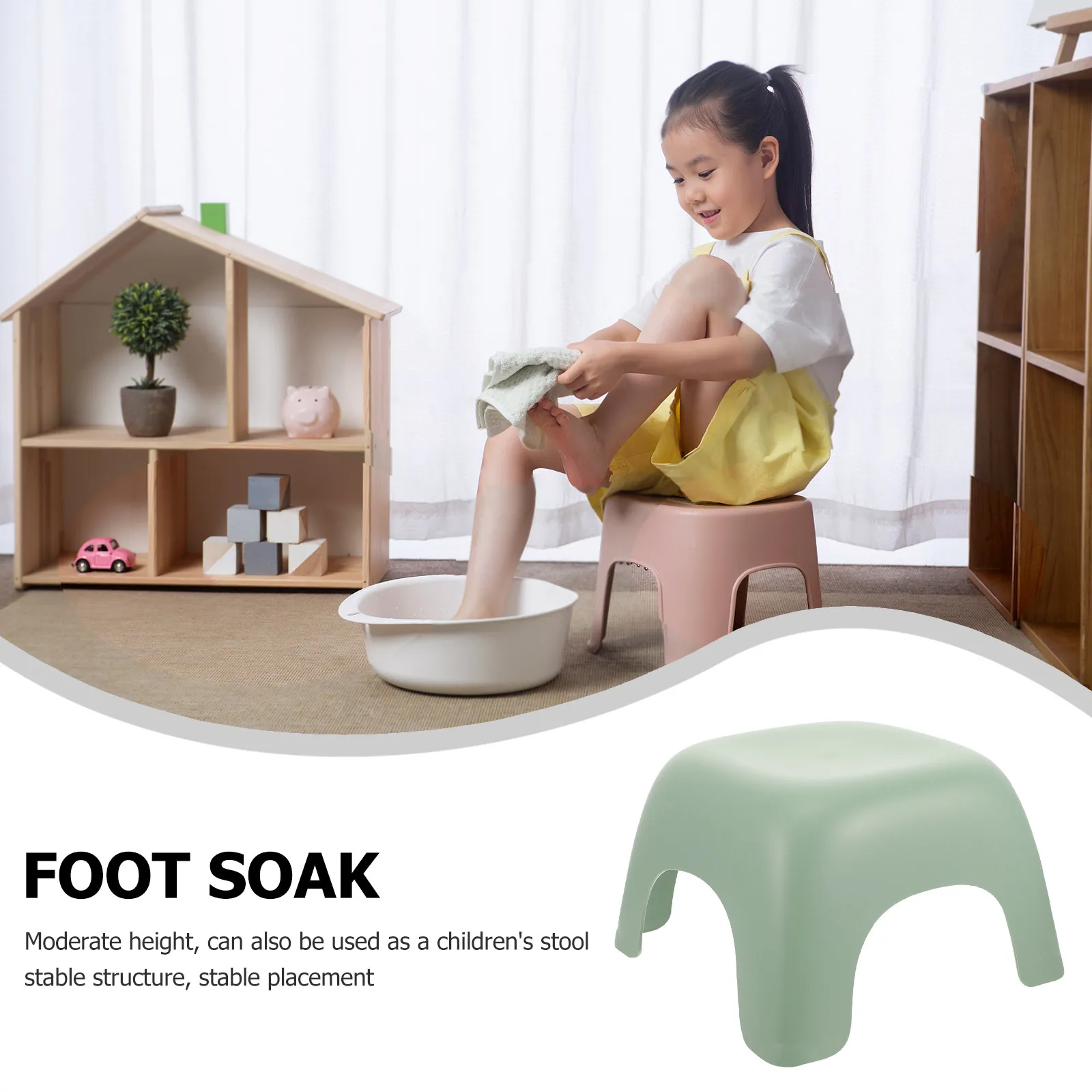 Small Plastic Step Stool for Non-Slip Heavy Duty Sturdy Household Stool for Bathroom Kitchen Bedroom Classroom