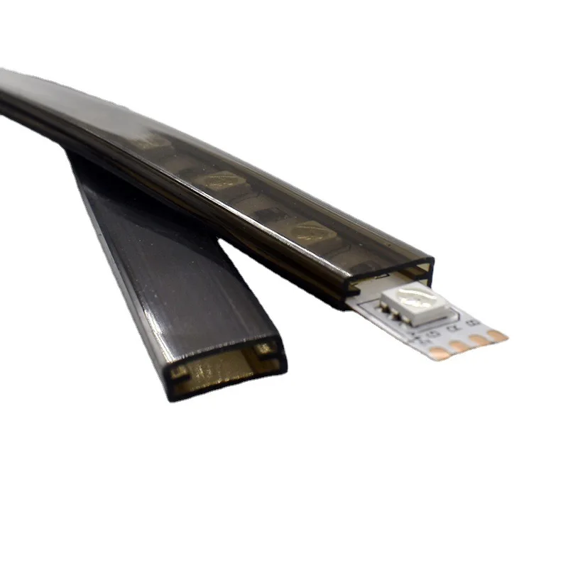 5050 1210 Neon LED Silicone Tube Flexible Protection Cover / Black / Waterproof For 8-12mm Light Strip