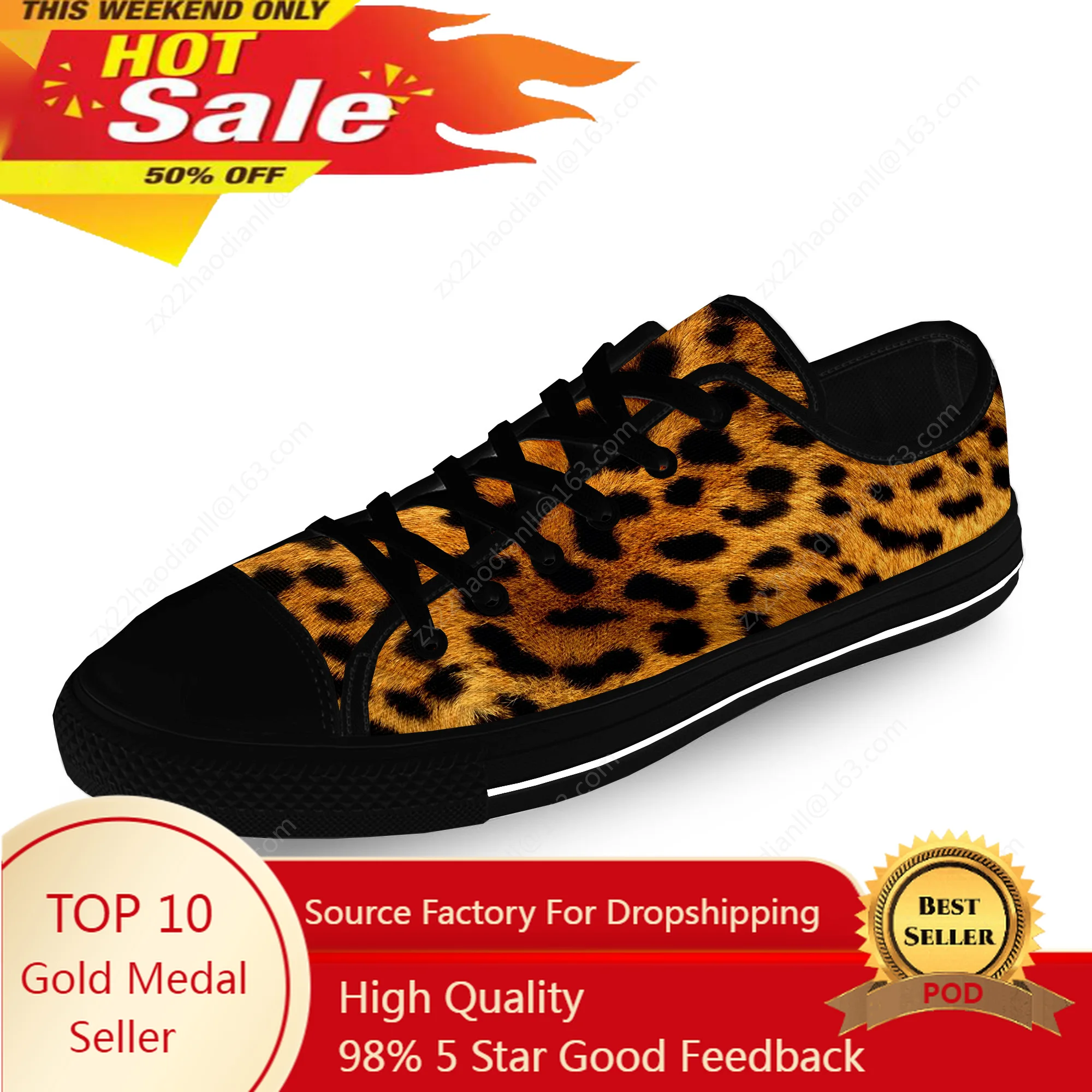 Leopard Print Pattern Aesthetic Casual Cloth Fashion 3D Print Low Top Canvas Shoes Men Women Lightweight Breathable Sneakers