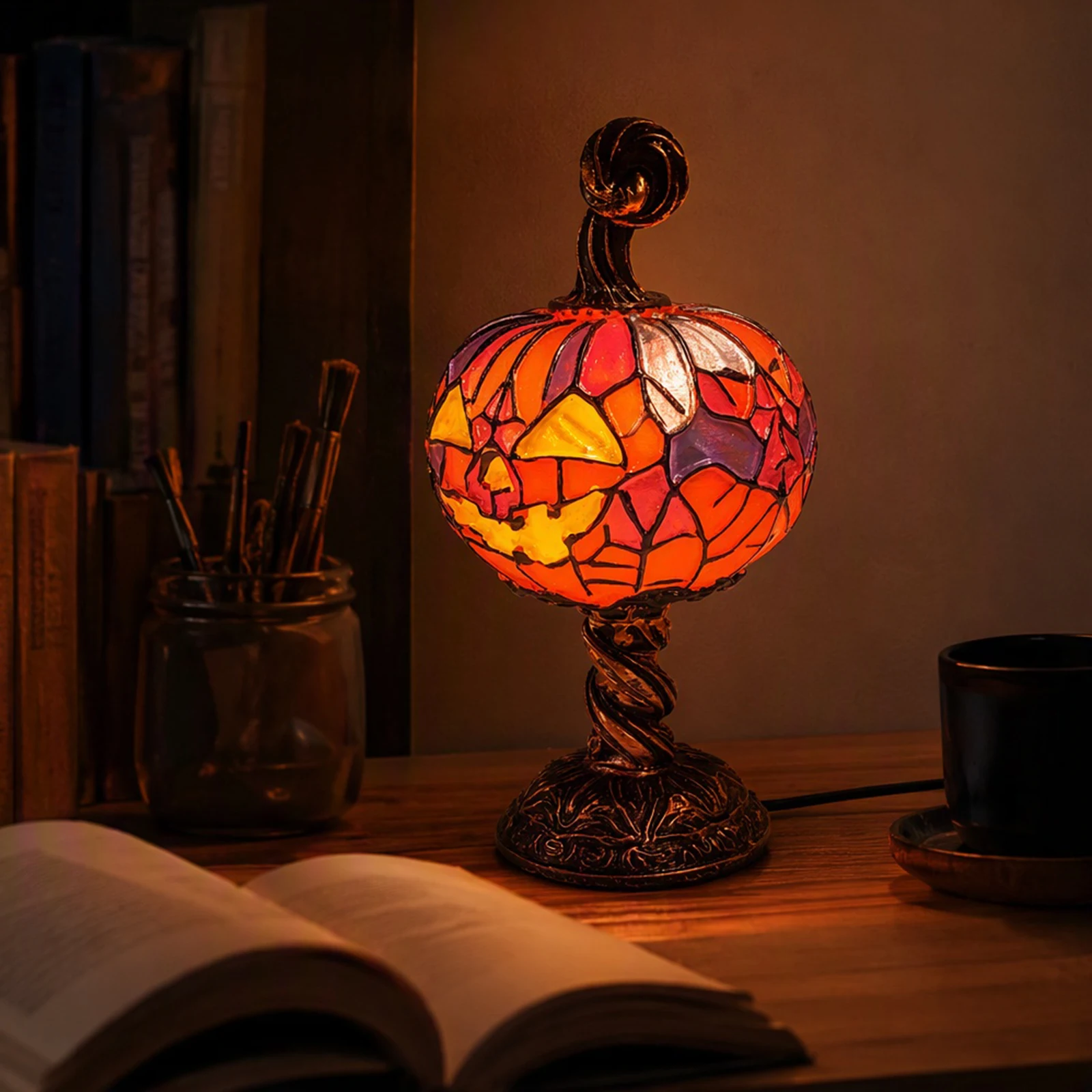 Halloween Night Light Multi-Purpose Halloween Magic Lamp Fade Resist Tabletop Halloween Decor Light for Home Bedroom Living Room