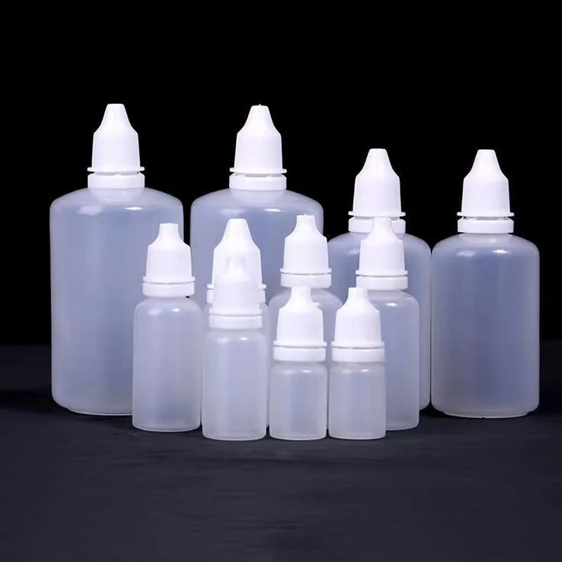 

3-100ml Empty Plastic Eye Drop Bottle Liquid Dropper Refillable Squeezable Travel Paint Medicine Bottles