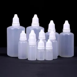 3-100ml Empty Plastic Eye Drop Bottle Liquid Dropper Refillable Squeezable Travel Paint Medicine Bottles