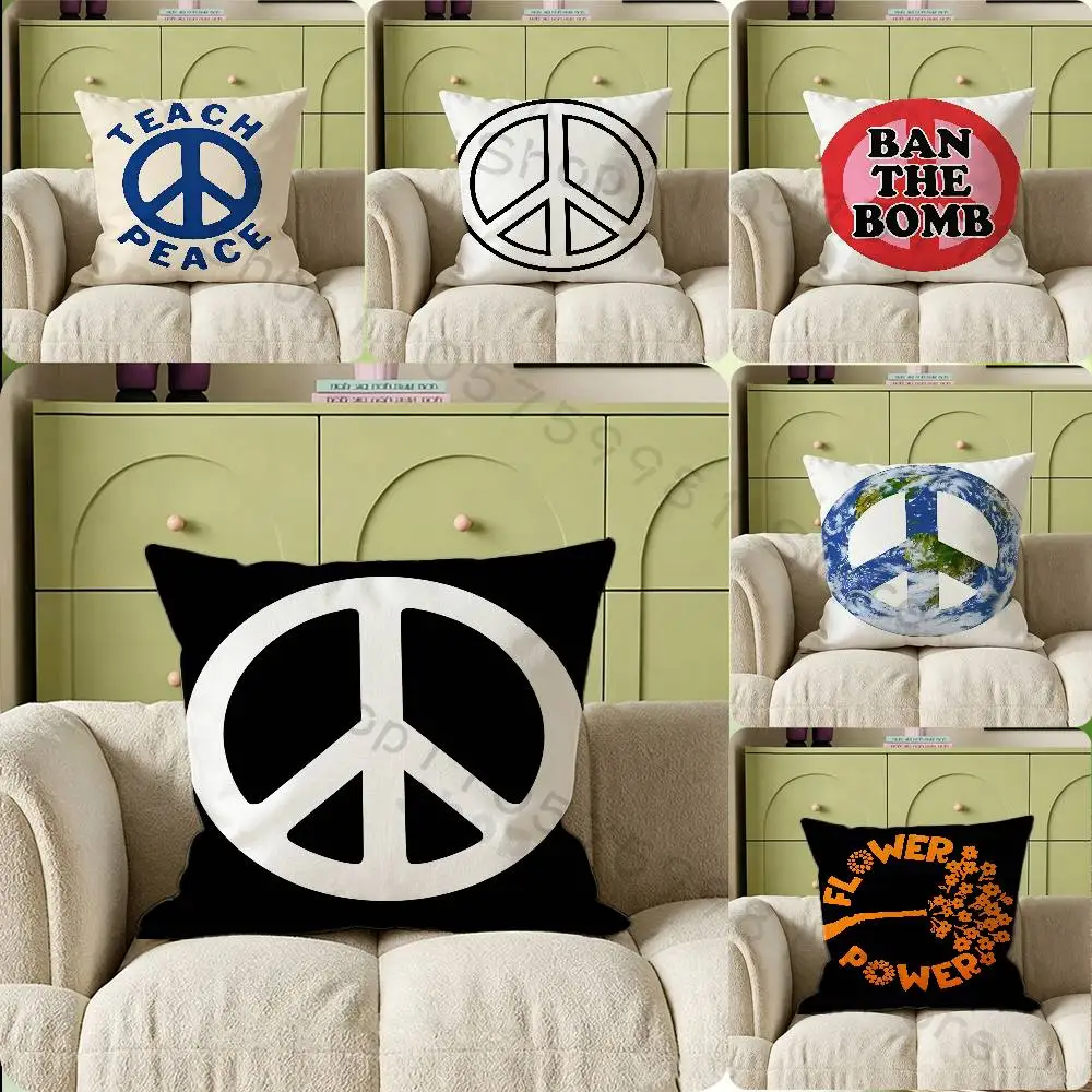 Logo Peace Ban The Bombes Cartoon Printing Pillowcase Customized Pillow Cover for Sofa Home Decor