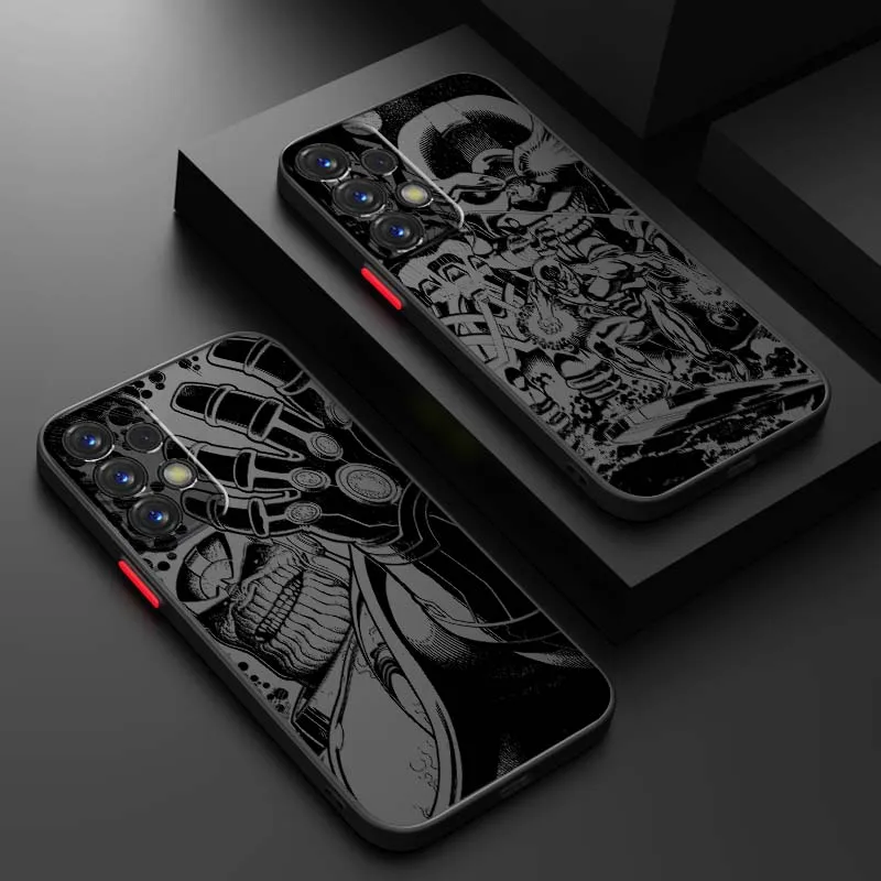

Marvel Hero Logo Phone Case For Samsung A56 A42 A36 A34 A33 A32 A23 A16 A04 A03 Note 20 5G Frosted Translucent