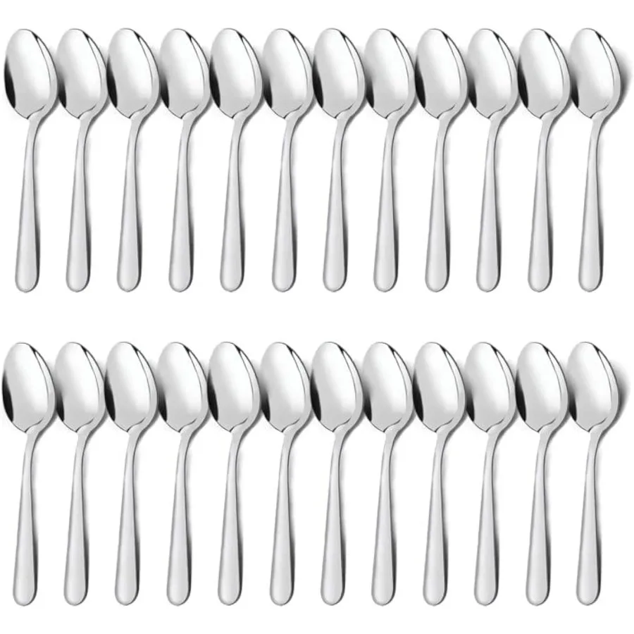 

Unokit Dinner Spoons Set Silverware 24Piece 6.7 inch Stainless Steel Spoon Dessert Table Silverware Spoons Only for Home Kitche