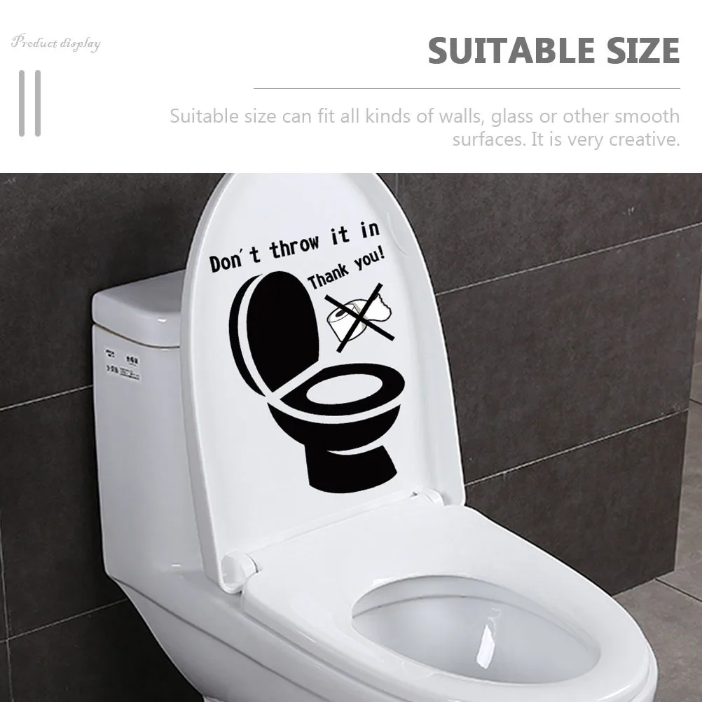 

3pcs Toilet Seat Cover Sticker Premium Pvc Self-Adhesive Waterproof Decorative Decal For Bathroom Wall Window Home Art