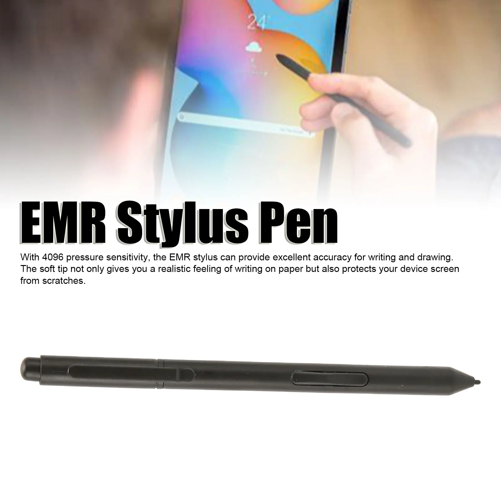 EMR  Replacement Palm Rejection Ergonomic EMR  Black ABS 4096 Pressure Sensitivity with Digital Eraser for Drawing