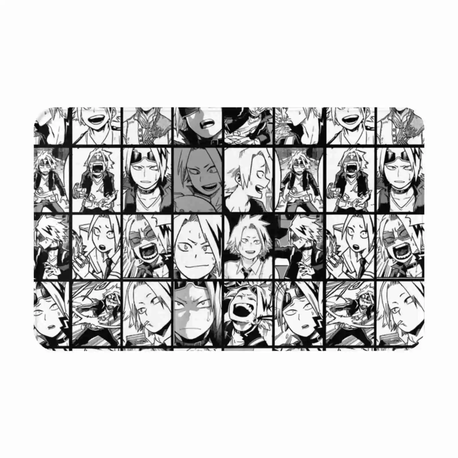 Kaminari Denki-Manga Black And White Version Soft Foot Pad Room Goods Rug Carpet Kaminari Denki Collage Boku No Hero Academia