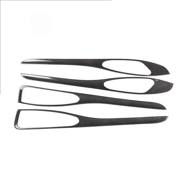 For Alfa Romeo Stelvio Real Dry Carbon Fiber 2017-2020 Interior Door Panel Trim Decorative Strips Modification Accessories