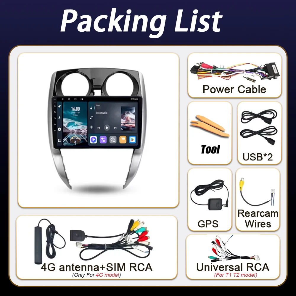 Android For Nissan Note 2 E12 2012 - 2021 GPS Carplay Wireless Bluetooth Multimedia Video Player Radio Samochodowe Stereo 2Din
