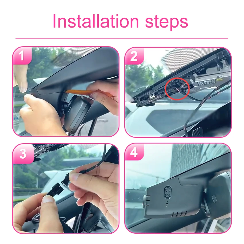 

Передняя и задняя HD 4K видеокамера для автомобиля, видеорегистратор с Wi-Fi, устройство для записи видео для Volkswagen VW Talagon 2021-2026