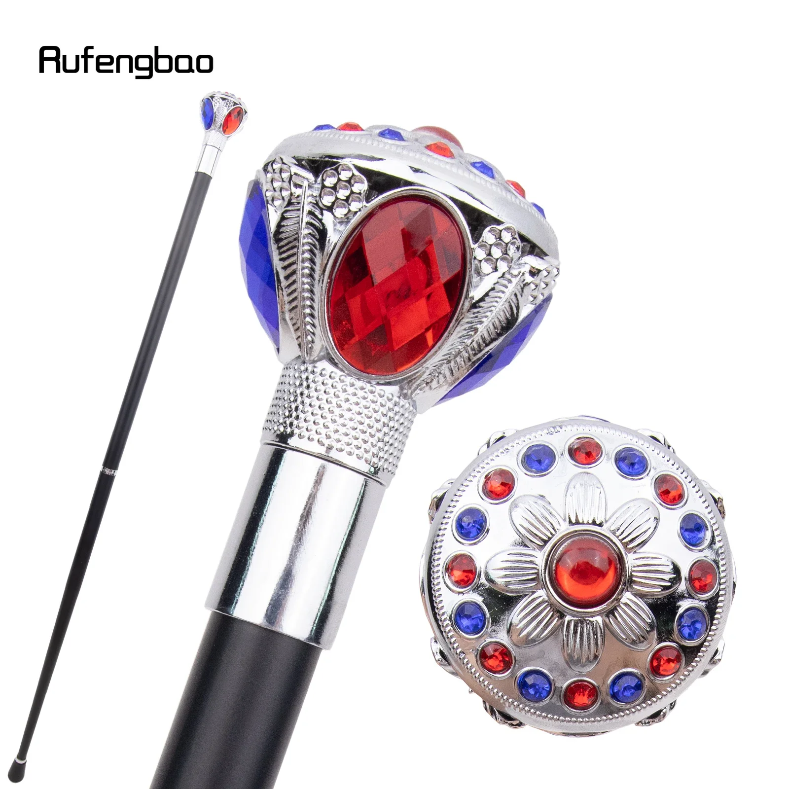 White Red Blue Flower Ball Fashion Walking Stick Decorative Stick Cospaly Vintage Party Fashionable Walking Cane Crosier 91cm