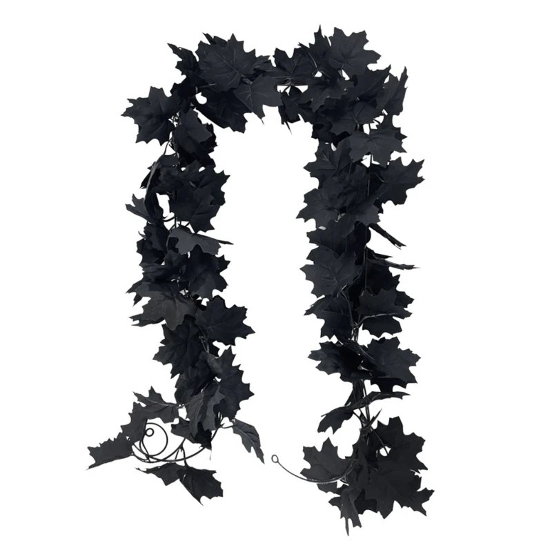 D8KF 6.56ft نبات معلق على شكل أوراق اصطناعية لتزيين مهرجان الخريف لجدار الرف