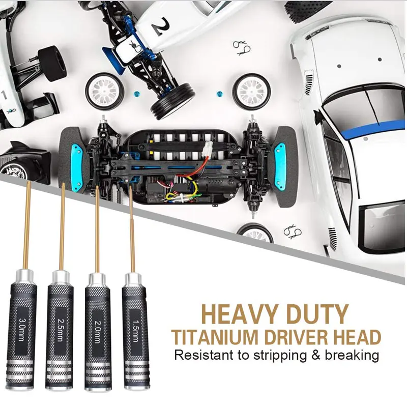 1.5mm 2.0mm 2.5mm 3.0mm 육각 나사 드라이버 세트 다축 FPV 드론용 티타늄 육각 드라이버 렌치 도구 키트