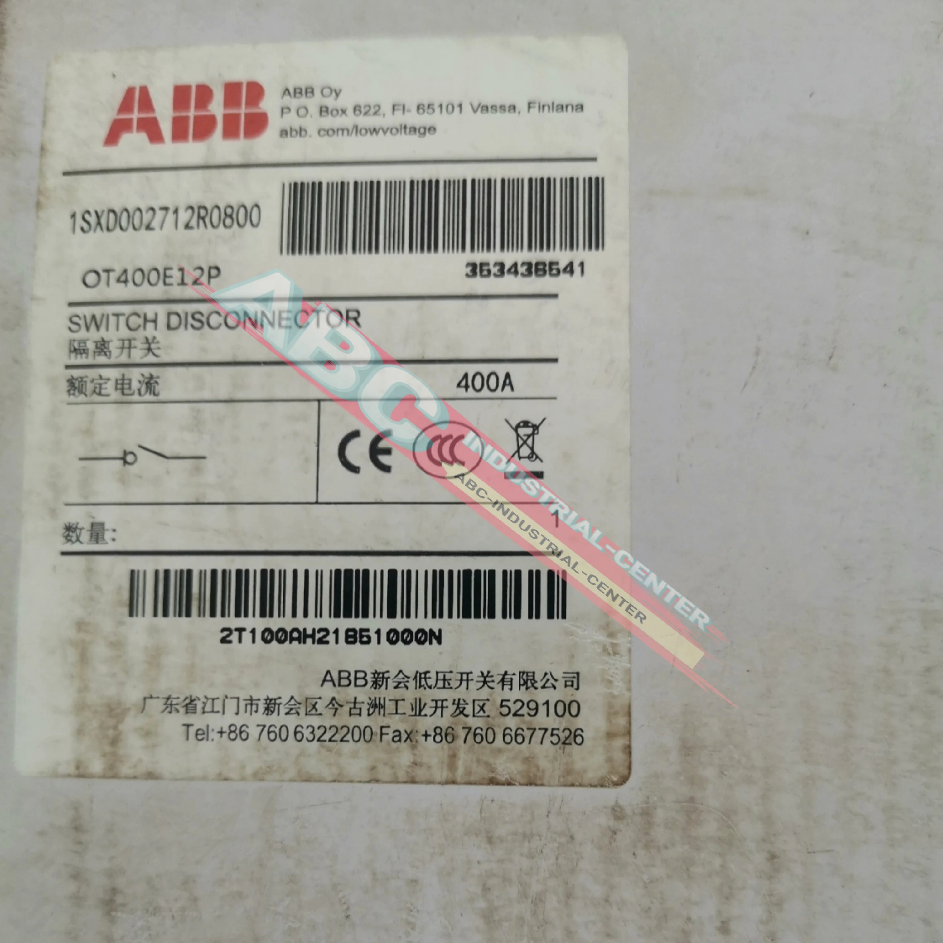 

OT400E03P 1SCA022718R8780 Isolating switch new OT400E12P 1SCA022727R5750 in box