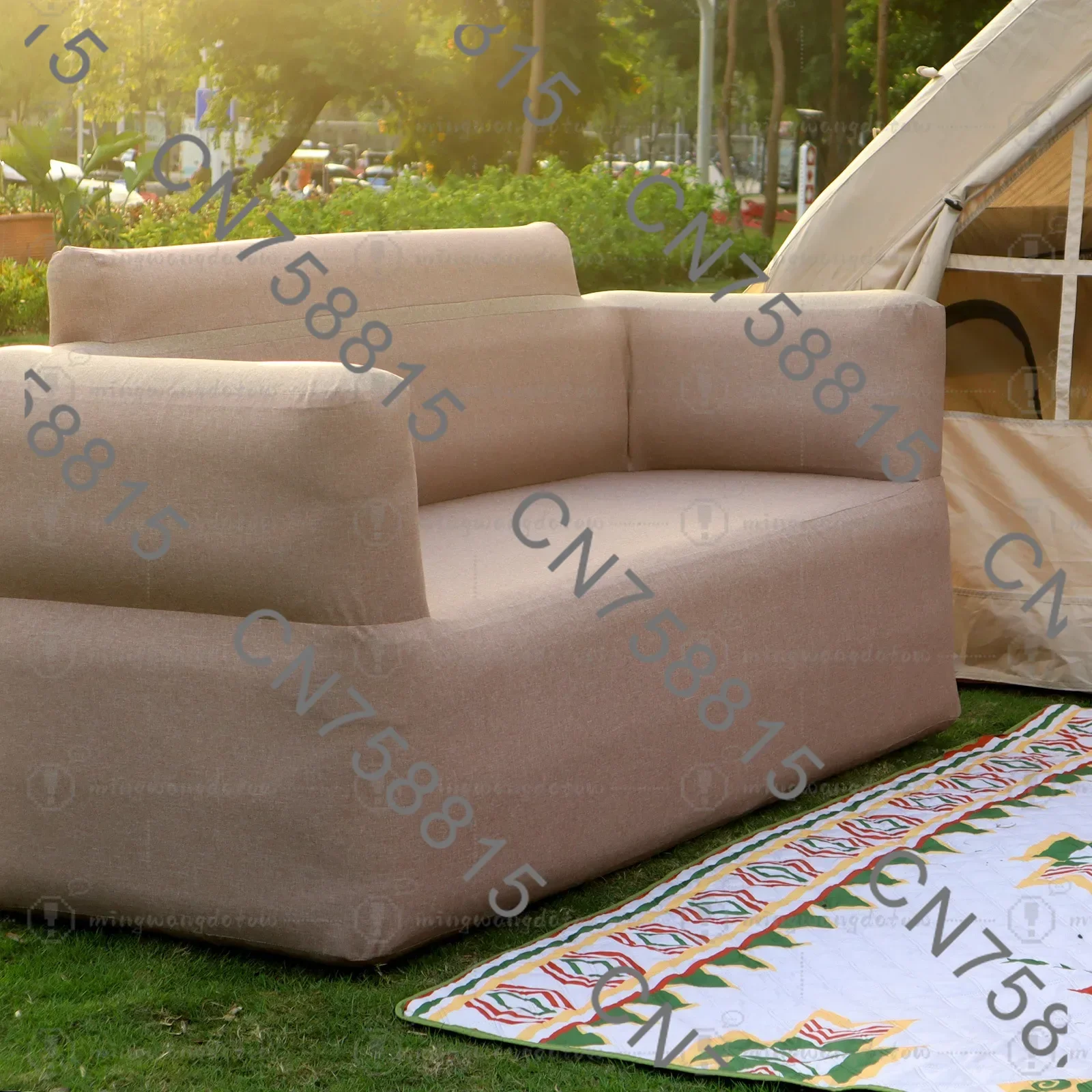 for Camping Picnic Home Chair，Outdoor Portable Inflatable Sofa Lazy Double Air Mattress