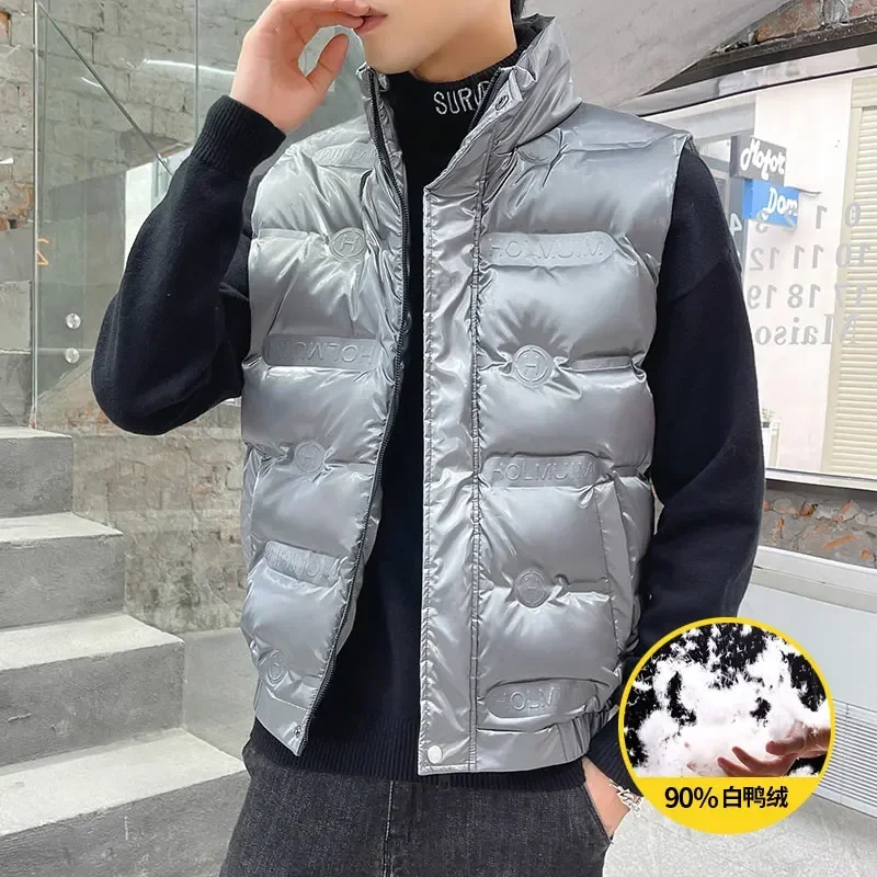 

Winter Warm Thicken Waistcoat Men Autumn Casual Sleeveless Vests Jacket Mens Fashion Waterproof Outwear Male Vest Jackets Men