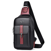 Kangaroo Luxury Brand Man Chest Bag Leather Crossbody Bag For Men Travel Sling Bag Black Brown Messenger Shoulder Bag Male