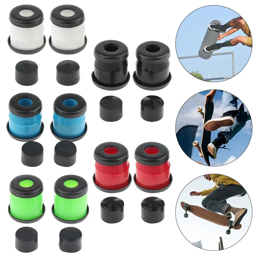 1Set Skateboard PU Rubber Shock Absorber Colorful Shock Pad Set 90a Hard  Longboard Top/Bottom Bush Washers Dropshipping