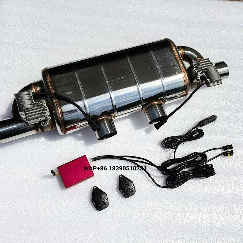 

Car Exhaust Electric Valve Sounds Muffler 2 Inet to 2 Outlet with Remote Controller Adjustable Pipes Universal Bypass System