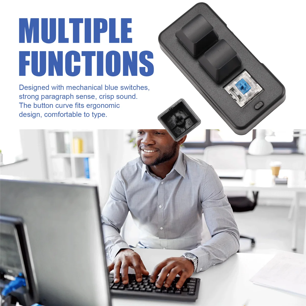 Проносная макроклавиатура MK321 с 3 режимами для игрового мультимедиа MK321U_QWE